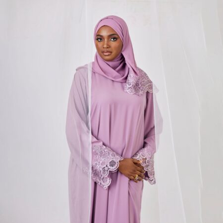 Lace Abaya - Liliac