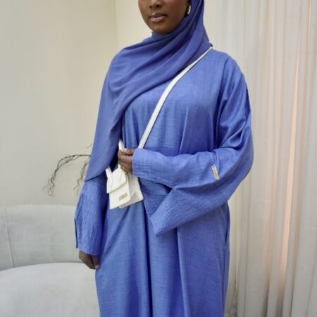 French Linen Abaya - Blue