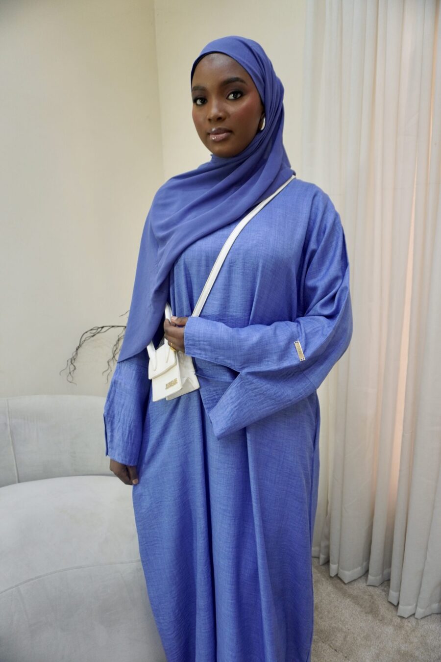 French Linen Abaya - Blue
