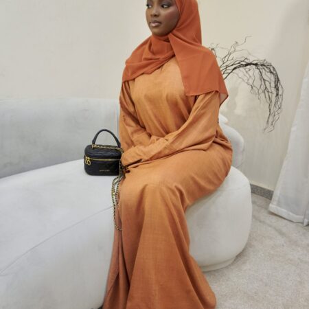 French Linen Abaya - Orange
