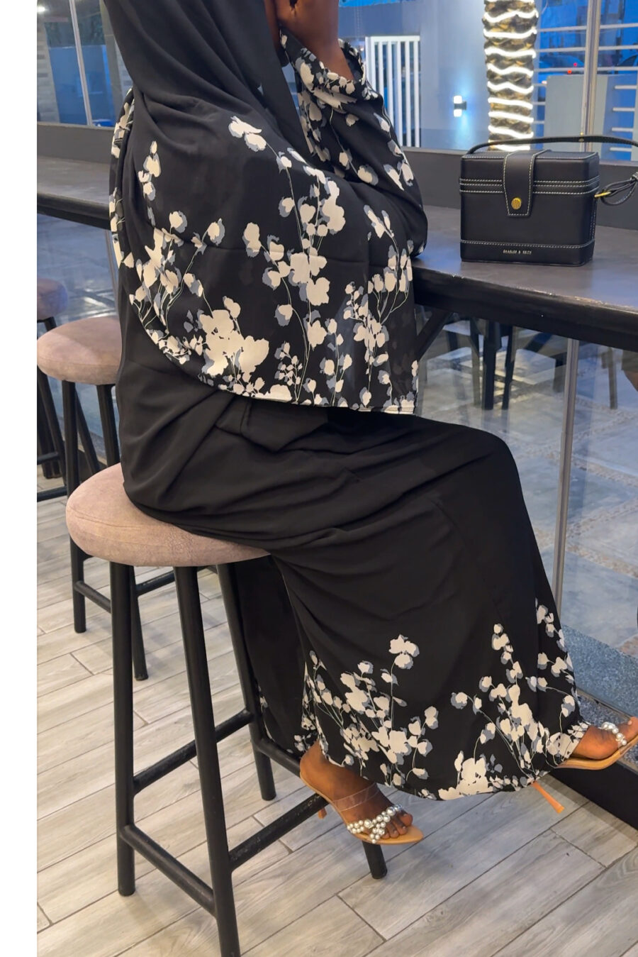 Blossom Chiffon Abaya - Image 2